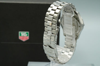 N MINT Vintage 1990s TAG HEUER Professional WK1213 Qz Blue Round 34mm Mens Watch