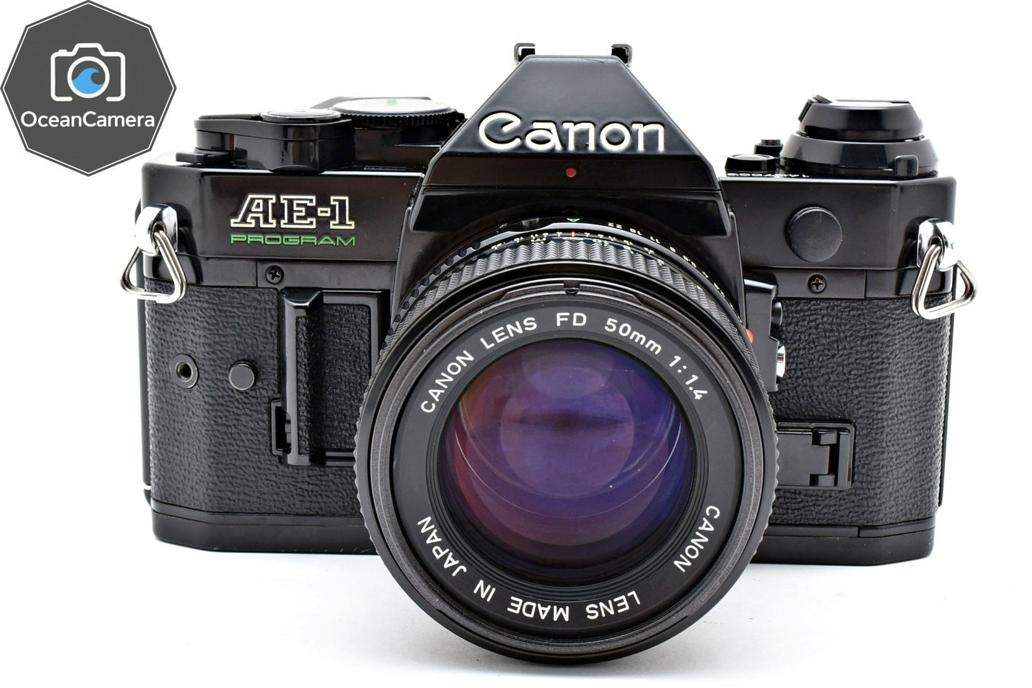 *N MINT* Canon AE-1 Program Black 35mm SLR Film Camera NFD 50mm F1.4 Lens JAPAN