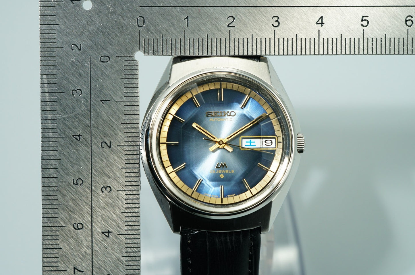 Serviced Vintage 1972 SEIKO Lord Matic 5606-7270 Automatic Blue 35mm Mens Watch