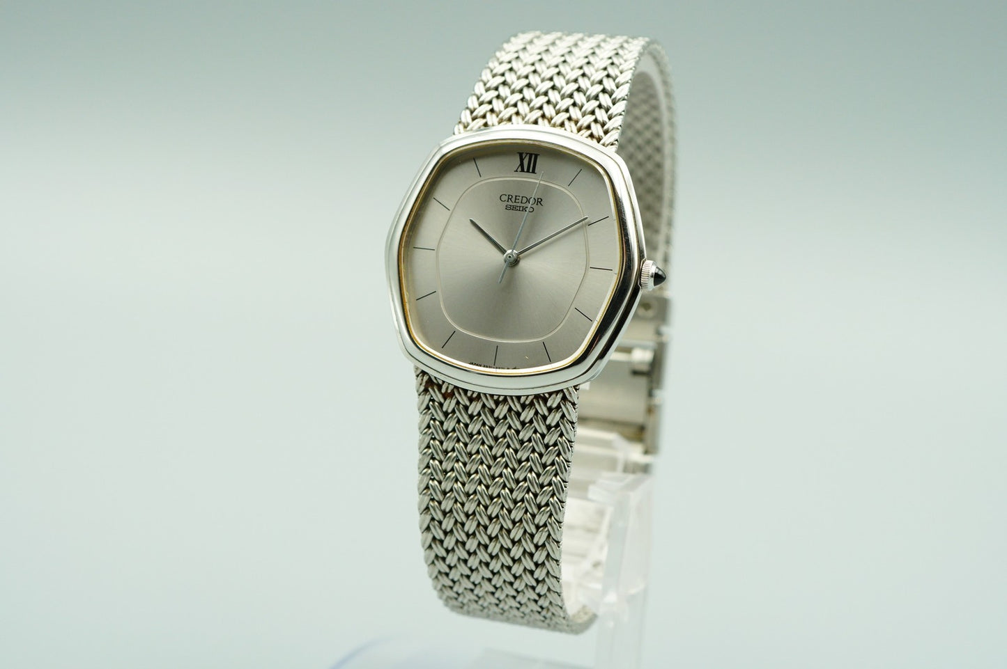 *N MINT* Vintage 1975 SEIKO CREDOR 5931-5231 Qz Silver Hexagon 30mm Mens Watch