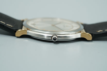 *NEAR MINT* Vintage 1990 SEIKO Credor 7779-6000 Qz Silver Round 31mm Mens Watch