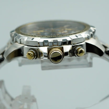 Vintage 1992 SEIKO Chronograph V172-0AT0 Solar Gray Round 44mm Mens Watch