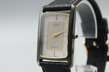 *MINT* Vintage SEIKO Dolce 7321-5490 Quartz White Dial Square  Mens Watch JAPAN