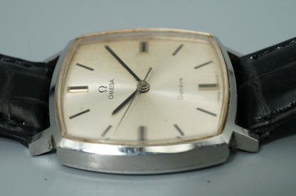 serviced Vintage 1970 OMEGA Geneve Cal.601 Hand Wind Silver 31mm Mens Watch