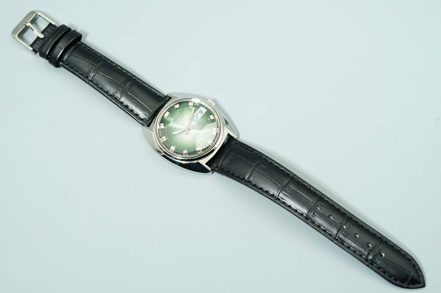 Serviced Vintage SEIKO Lord Matic 5606-7230 Automatic Green Dial 35mm Mens Watch