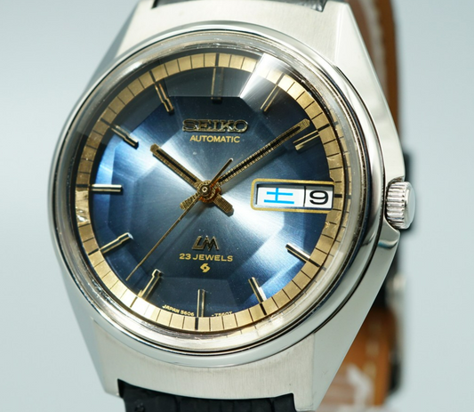 TOP MINT Serviced SEIKO Lord Matic 5606-7270 Automatic Blue 35mm Mens Watch