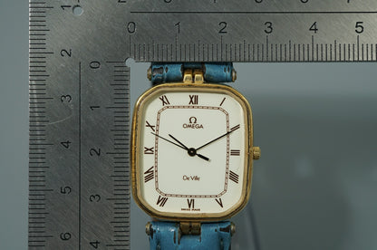 *Exc+5* Vintage 1983 OMEGA De Ville Cal.1417 Quartz White Dial 27mm Mens Watch