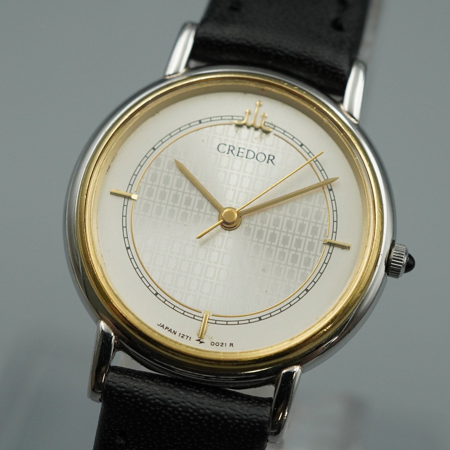 *NEAR MINT* Vintage SEIKO CREDOR 1271-0011 Quartz Silver Round 24mm Women Watch