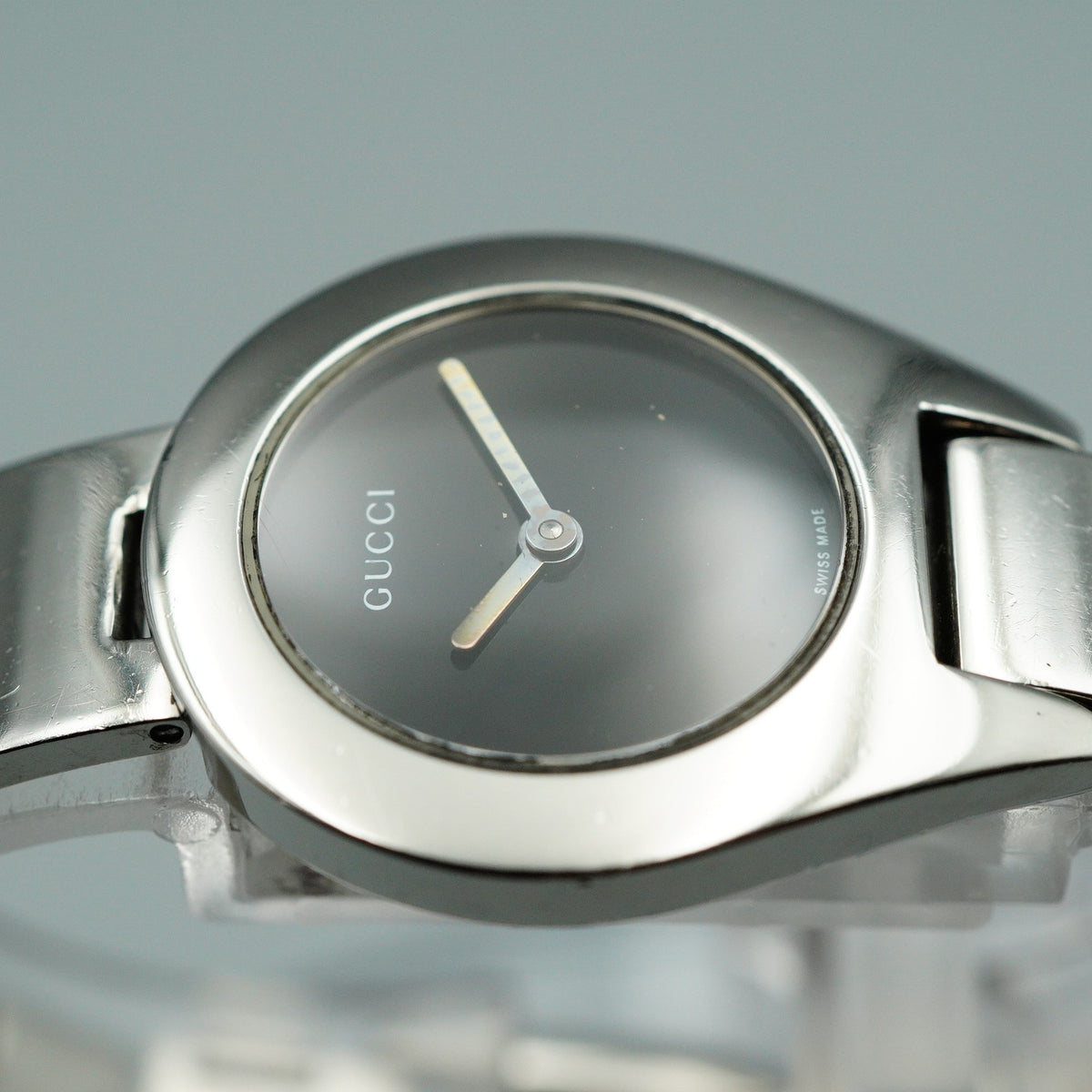 *Exc+5* GUCCI 6700L Quartz Black Dial Round 26mm Women,Ladies Watch