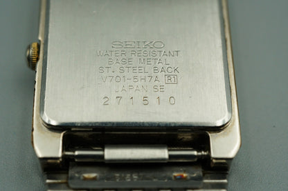 *Exc+5*  SEIKO GALAXY  V701-5H7A Qz Cream Dial Square 23mm Women,Ladies Watch