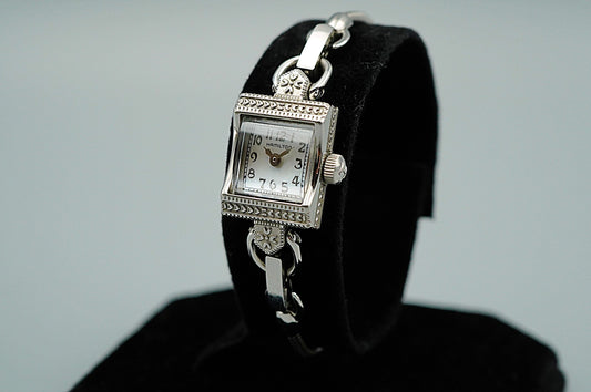 *MINT* HAMILTON  H312710 Quartz White Dial Rectangle 15 mm Women,Ladies Watch
