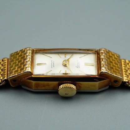 *Exc+5* Vintage CITIZEN D4606 Quartz Silver Dial Rectangle 12mm Women Watch