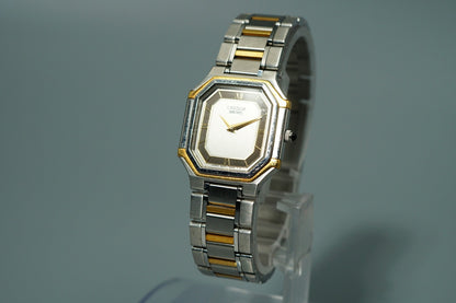 *N MINT* Vintage 1996 SEIKO CREDOR 5A70-3A00 Qz Gray Octagon 22mm Women Watch