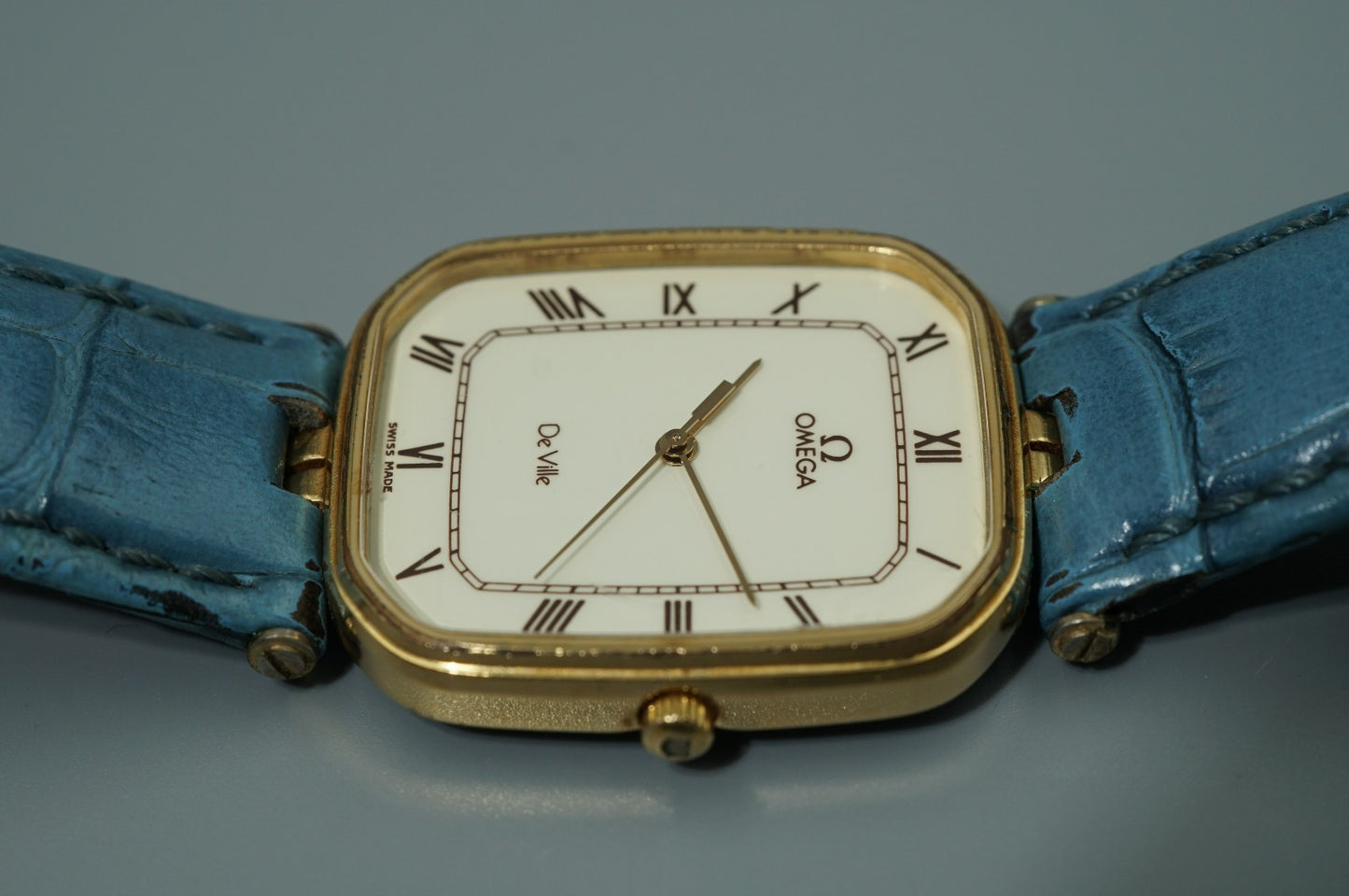 *Exc+5* Vintage 1983 OMEGA De Ville Cal.1417 Quartz White Dial 27mm Mens Watch