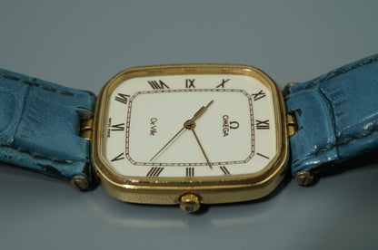 *Exc+5* Vintage 1983 OMEGA De Ville Cal.1417 Quartz White Dial 27mm Mens Watch