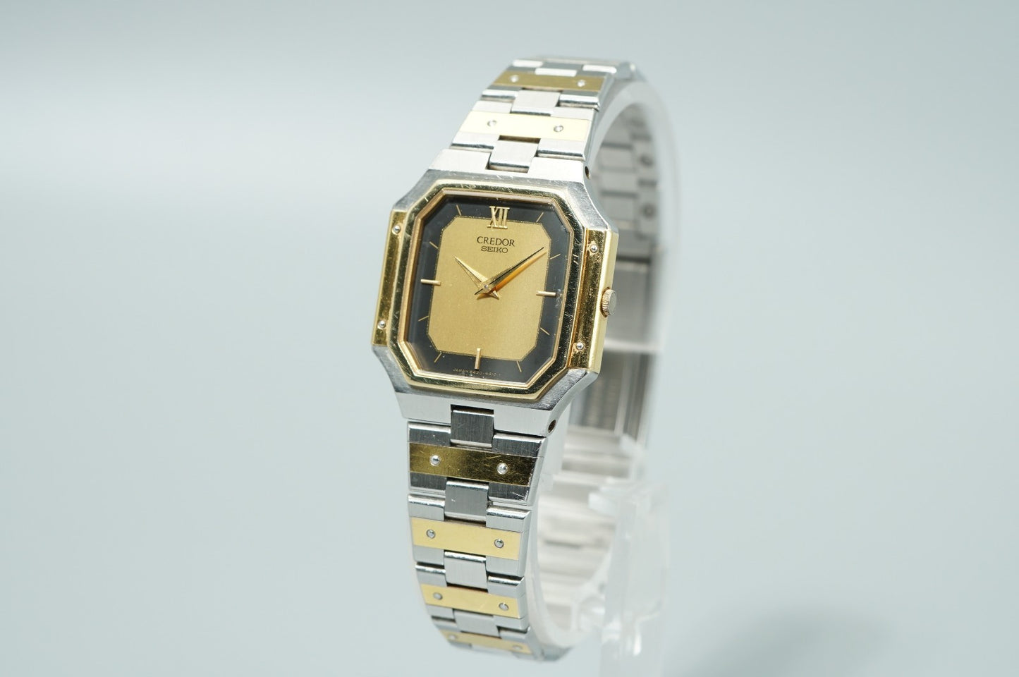 *Exc+5* Vintage SEIKO CREDOR 8420-5360 Quartz Gold Square 23mm Women Watch