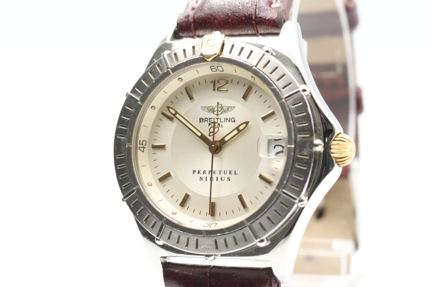 *Exc+5* Vintage BREITLING PERPETUEL SIRIUS B62022 Qz White Dial 32mm Mens Watch