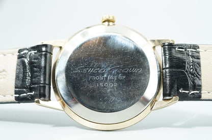*N MINT* Vintage 1961 SEIKO Crown J15002 Hand Wind Silver Round 35mm Mens Watch