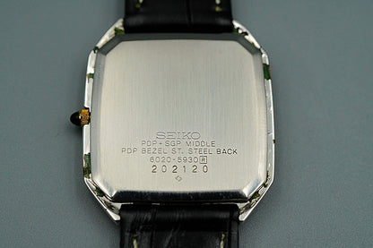 *Exc+4* Vintage 1972 SEIKO DOLCE 6020-5930 Quartz Black Square 29mm Mens Watch
