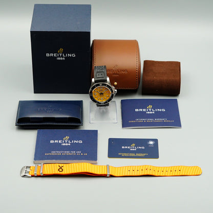 *Exc+5 Box & Paper* BREITLING Superocean A17367 Automatic Yellow 46mm Mens Watch