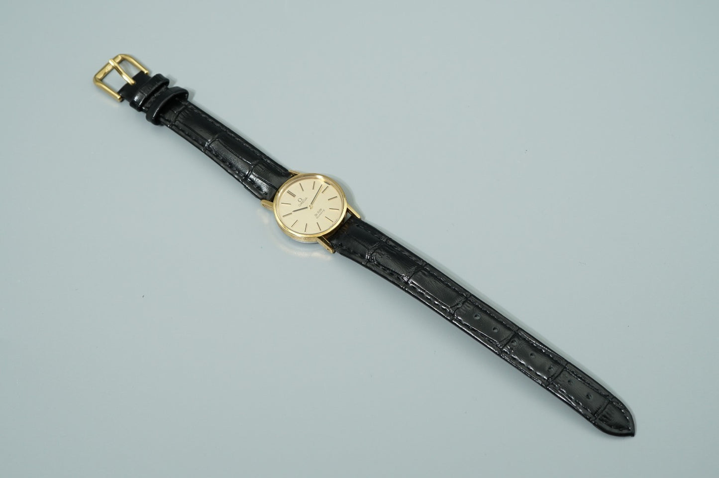 *Exc+5* Vintage OMEGA De Ville Cal.1351 Qz Gold Round 24mm Women,Ladies Watch