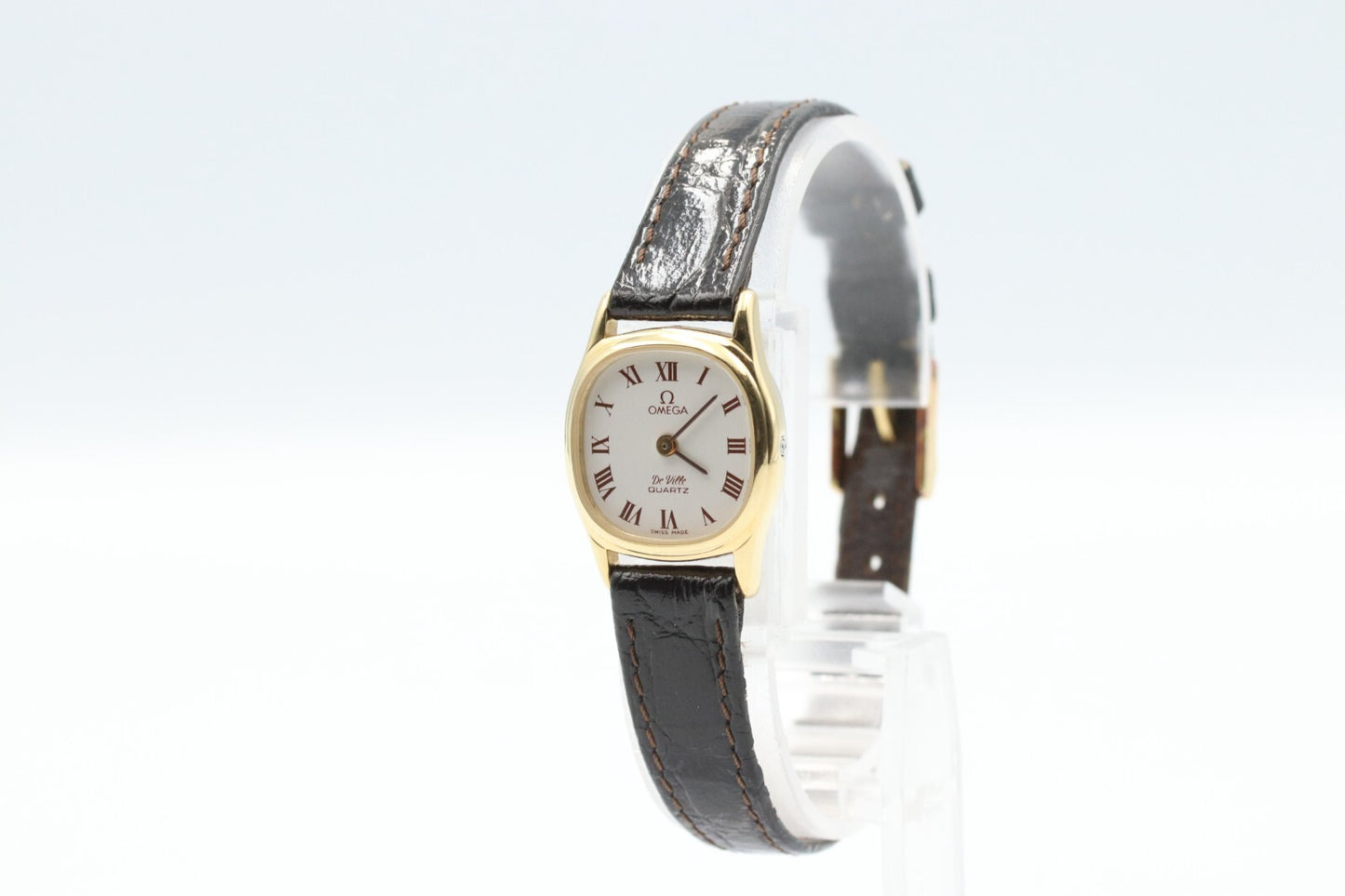 *N MINT* Vintage OMEGA De Ville Cal.1387 Qz White Dial Square 18mm Women Watch