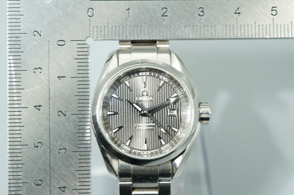 Vintage 1980s OMEGA Seamaster Aqua Terra Cal.1424 Quartz Gray 30mm Women Watch