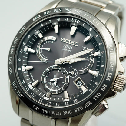 *MINT in Box* SEIKO ASTRON SBXB045 8X53-0AB0 Solar Black Round 45mm Mens Watch