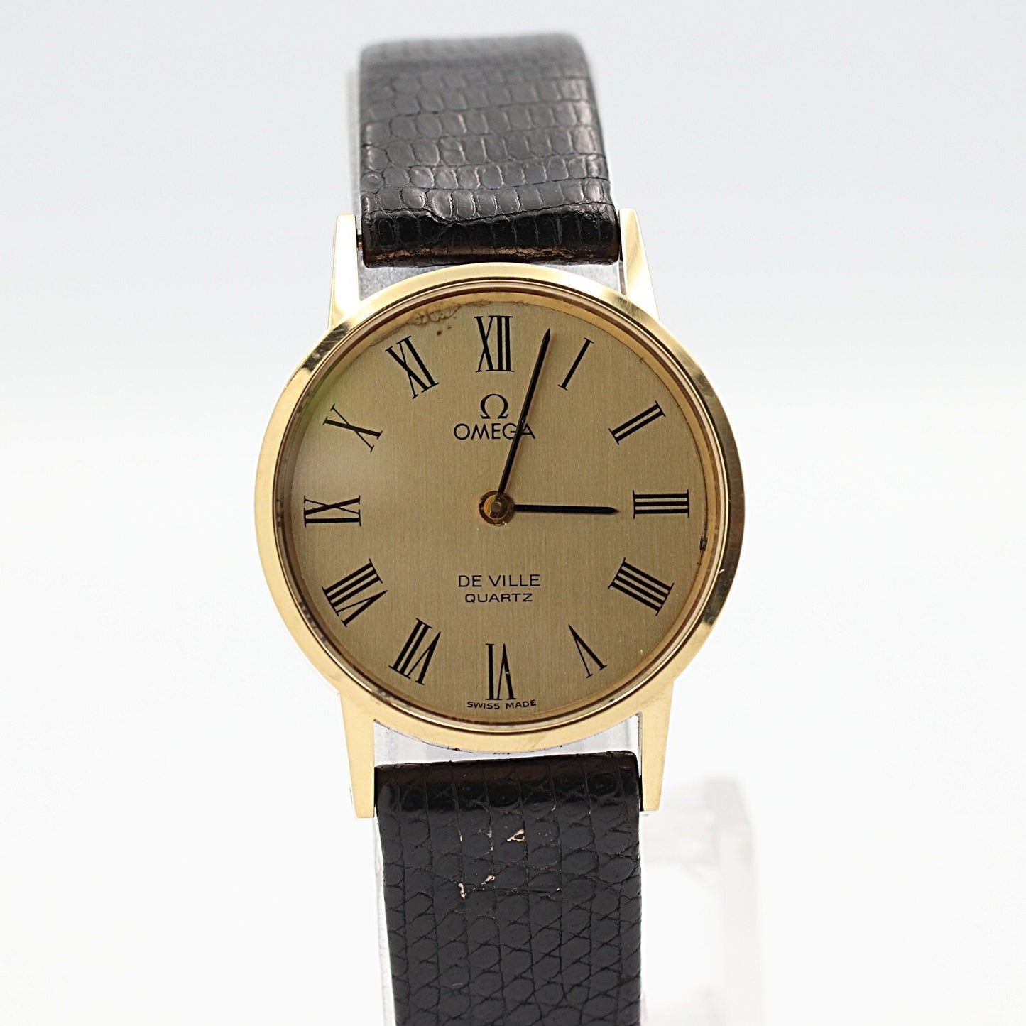 *NEAR MINT* Vintage 1980 OMEGA De Ville Qz Gold Round 24mm Women,Ladies Watch