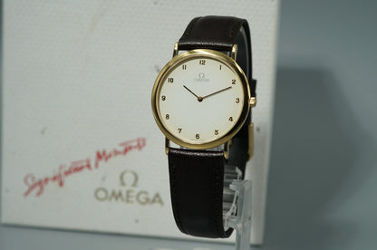 *N MINT* Vintage 1986 OMEGA De Ville Cal.1378 Quartz White Dial 32mm Mens Watch