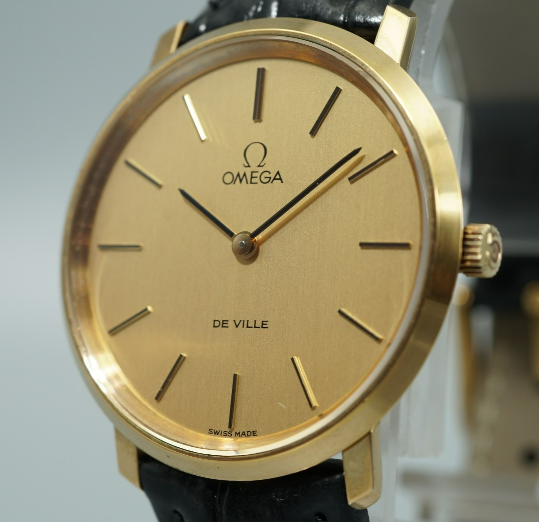 *MINT* Vintage 1974 OMEGA De Ville Cal.625 Hand Wind Gold Round 33mm Mens Watch
