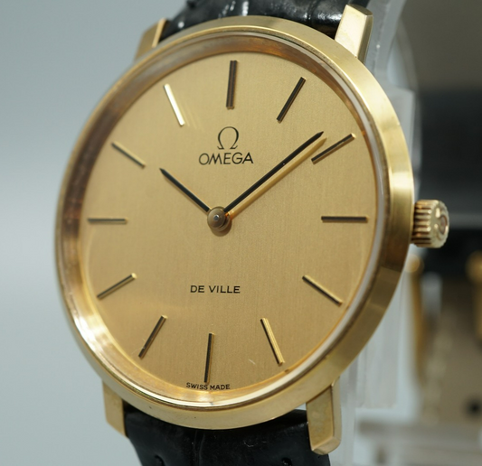 *MINT* Vintage 1974 OMEGA De Ville Cal.625 Hand Wind Gold Round 33mm Mens Watch