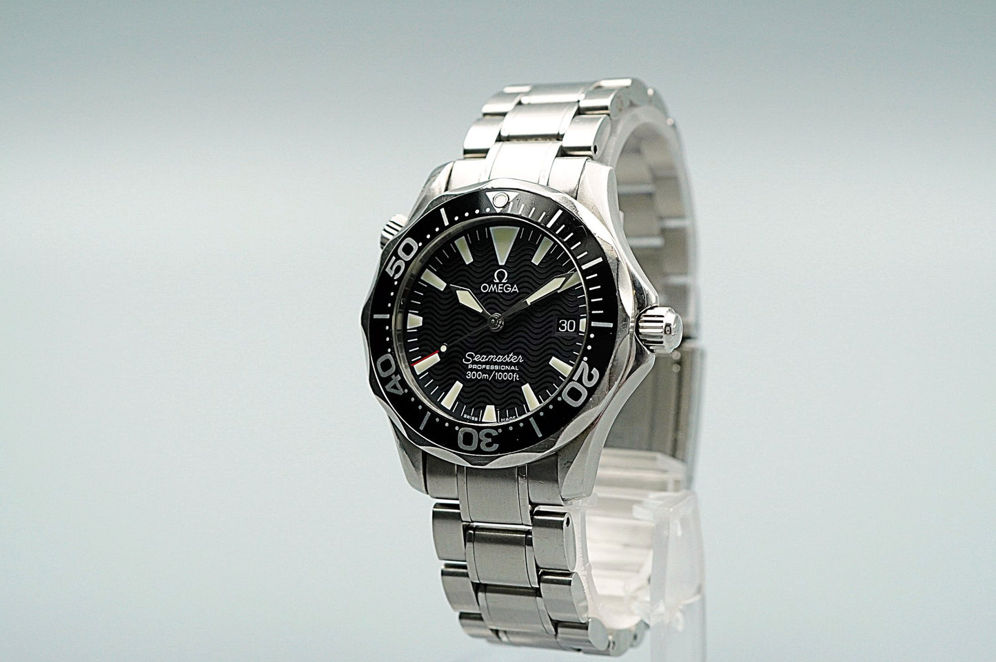 N MINT 1998 OMEGA Seamaster 300m  Cal.1538 Ref.196.1641 Qz Black 36mm Mens Watch