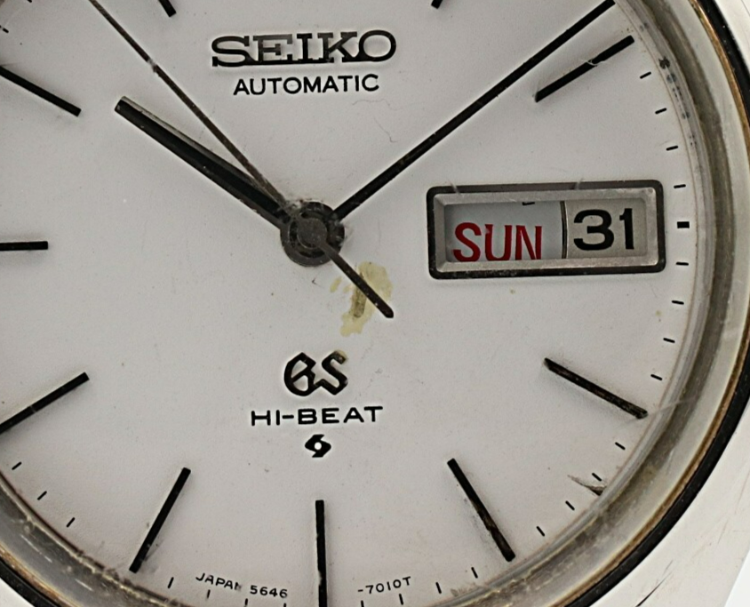 *Exc+4* Vintage 1975 SEIKO GRAND GS 5646-7010 Automatic White 36mm Mens Watch