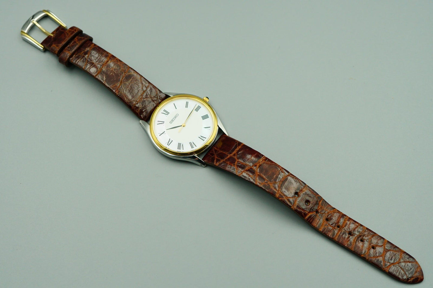 *NEAR MINT* SEIKO Dolce 8J41-0AJ0 Quartz White Dial Round 32mm Mens Watch