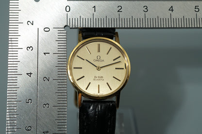 *Exc+5* Vintage OMEGA De Ville Cal.1351 Qz Gold Round 24mm Women,Ladies Watch