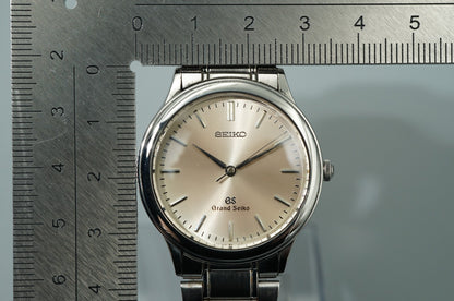 *NEAR MINT* Vintage 1992 SEIKO Grand 9581-7000 Qz Silver Round 33mm Mens Watch