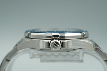 *NEAR MINT*  TAG HEUER Aquaracer WAY2110 Automatic Blue Round 41mm Mens Watch