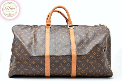 Louis Vuitton Keepall 55 Monogram Brown Boston Bag M41424 Authentic Condition AB