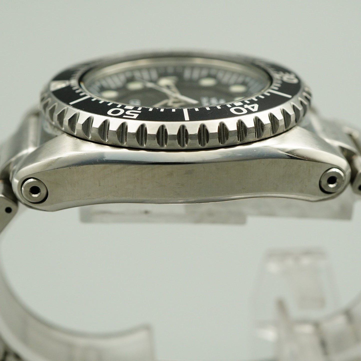 Serviced New Batt *Near MINT* SEIKO Kinetic 5M62-0BL0 AT Black 43mm Mens Watch