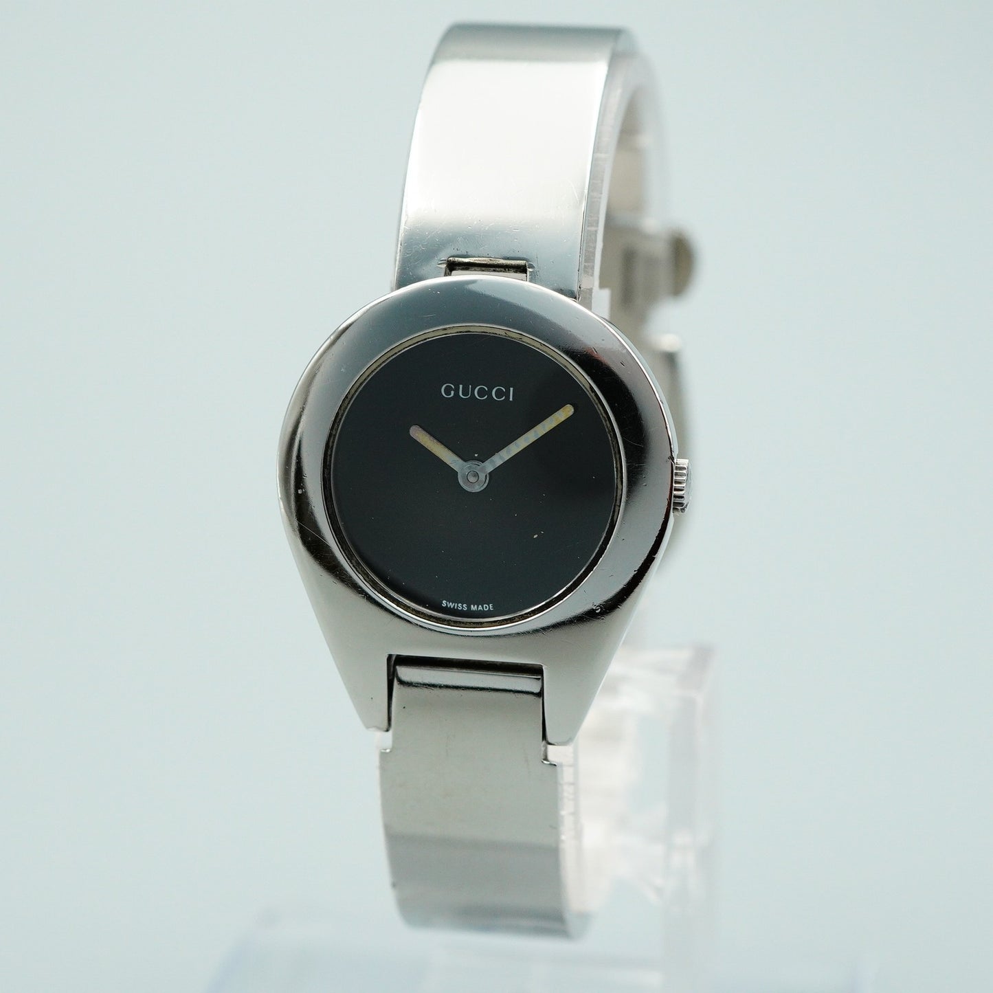 *Exc+5* GUCCI 6700L Quartz Black Dial Round 26mm Women,Ladies Watch