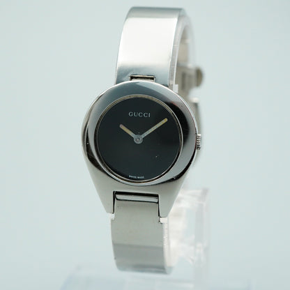 *Exc+5* GUCCI 6700L Quartz Black Dial Round 26mm Women,Ladies Watch