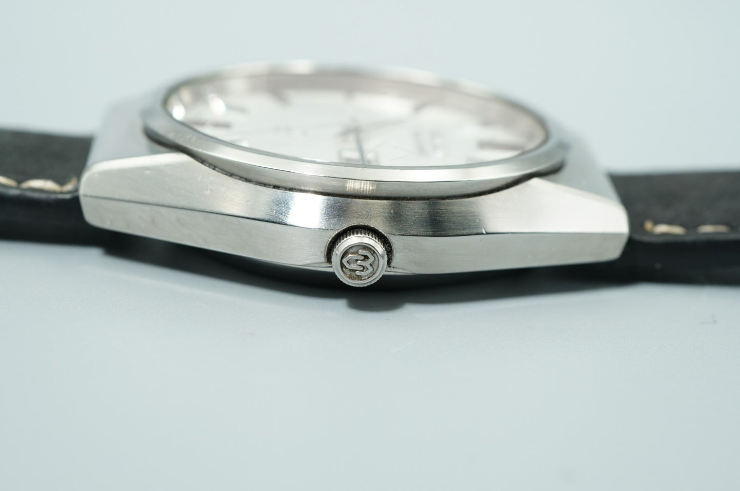 *NEAR MINT* Vintage 1977 SEIKO King Quartz 4823-8100 Silver 35mm Mens Watch