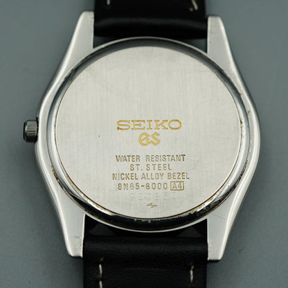 *MINT* Polished GRAND SEIKO GS 8N65-8000 Qz Silver Dial Round 35mm Mens Watch