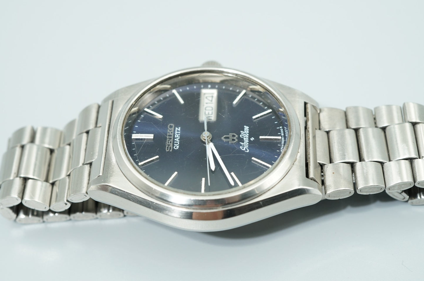 Working for Parts Vintage 1980s SEIKO Silver Wave 8229-8000 Qz 37mm Mens Watch