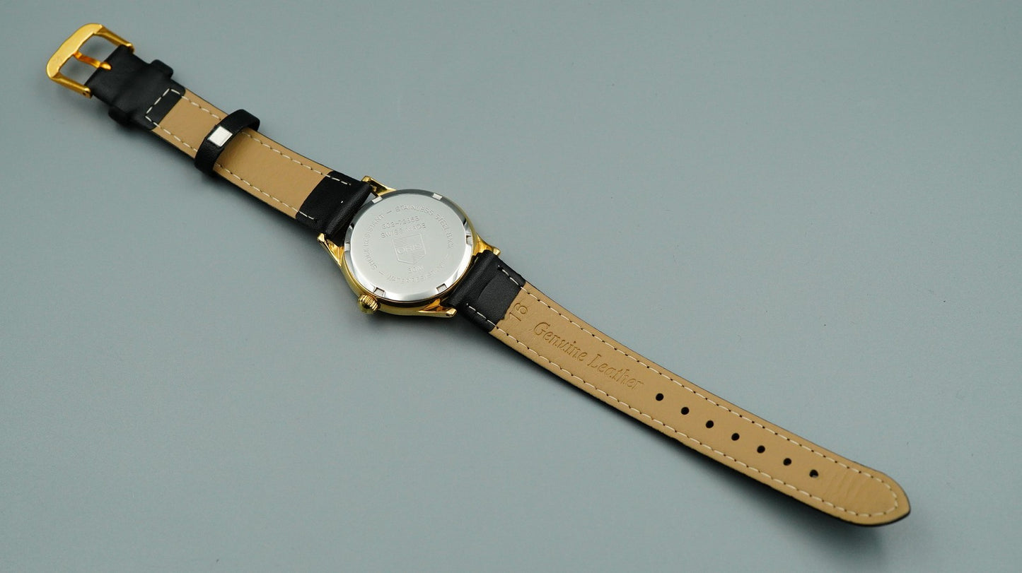 *Exc+5* 1990s ORIS Pointer Date 302-7285B Hand Winding Cream 31mm Mens Watch