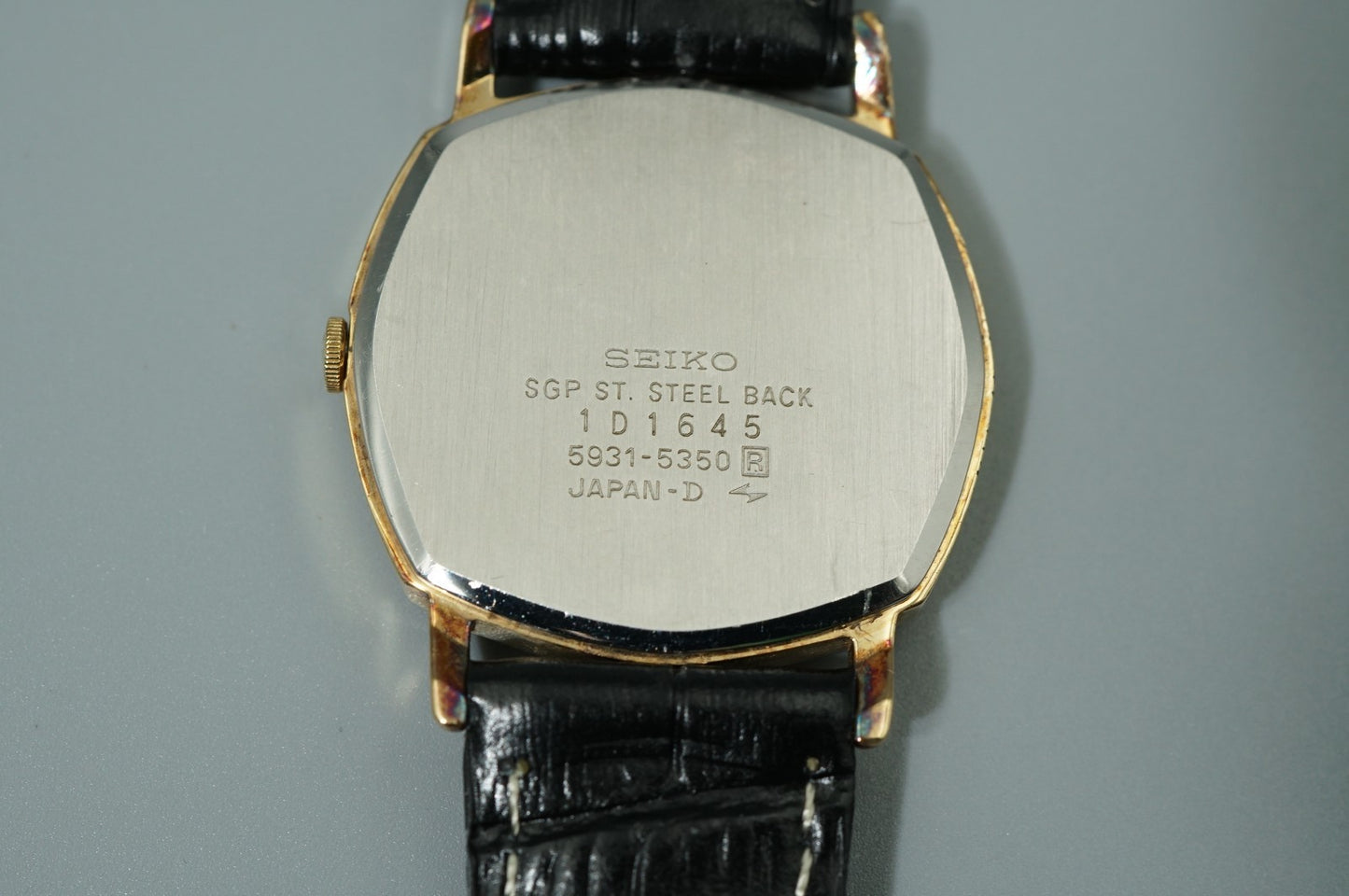 *Exc+5* Vintage 1980 SEIKO Chariot 5931-5350 Qz Black Hexagon 30mm Mens Watch