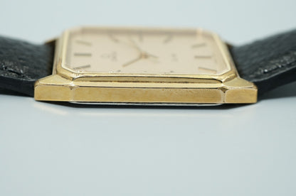 *Exc+4* Vintage 1982 OMEGA De Ville Cal.1417 Qz Gold Octagon 25mm Women Watch