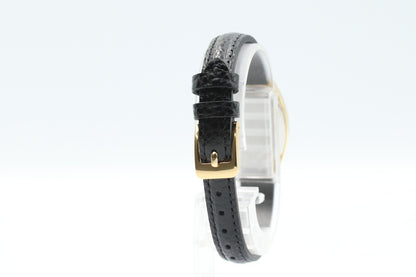 *N MINT* Vintage OMEGA DeVille Cal.1353 Qz Black Dial Rectangle 19mm Women Watch