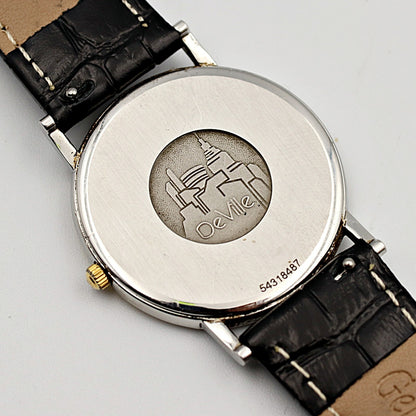 *NEAR MINT* Vintage 1990s OMEGA De Ville Cal.1378 Qz Gold Round 33mm Mens Watch